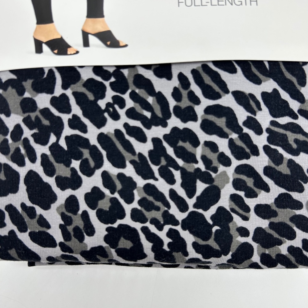 Mixit Women's Black Gray Leopard Mid Rise Full Length Leggings Size L XL - Picture 5 of 8